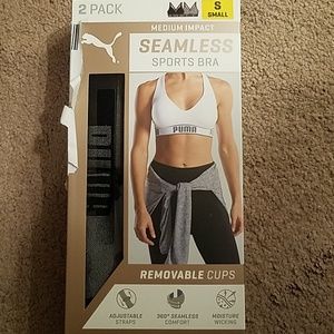 Puma Seamless Sports Bra 2 pack, black and grey